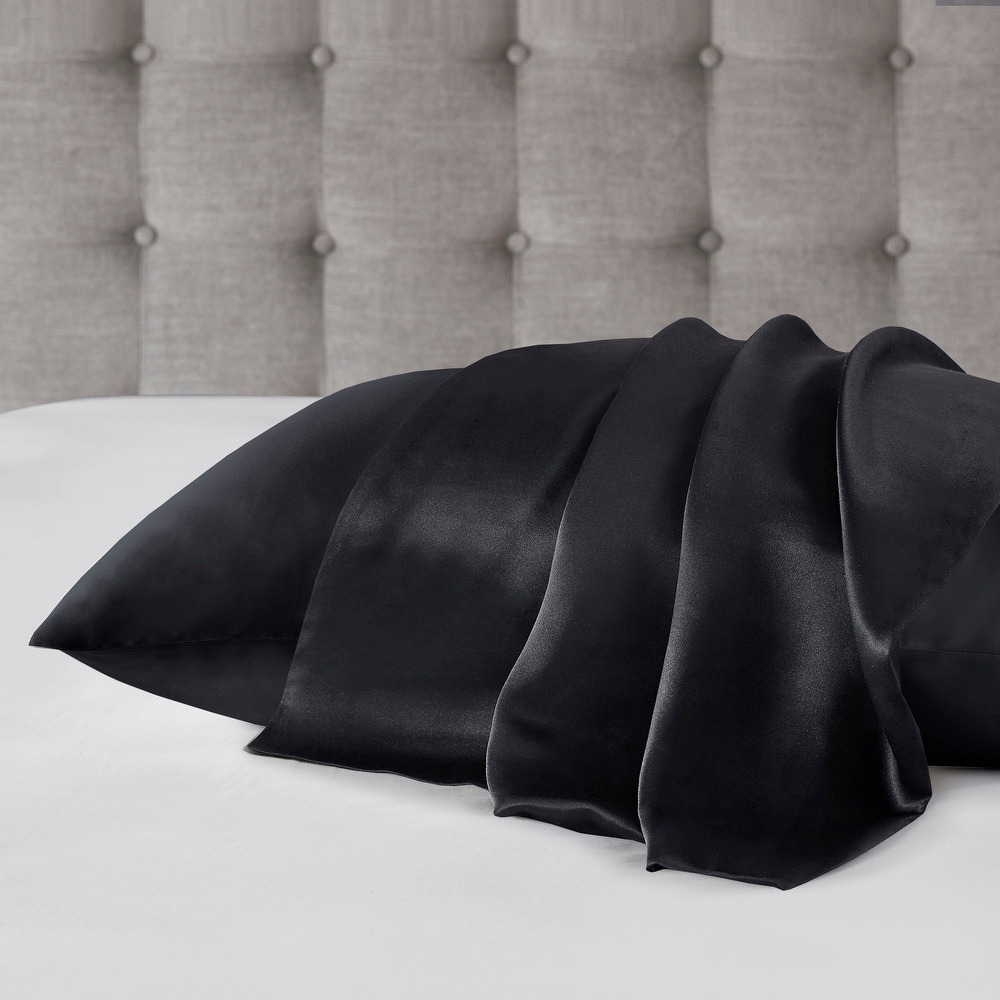 Beckham Hotel Collection Silk Pillowcase - Pack of 2 Standard Size - Grey 