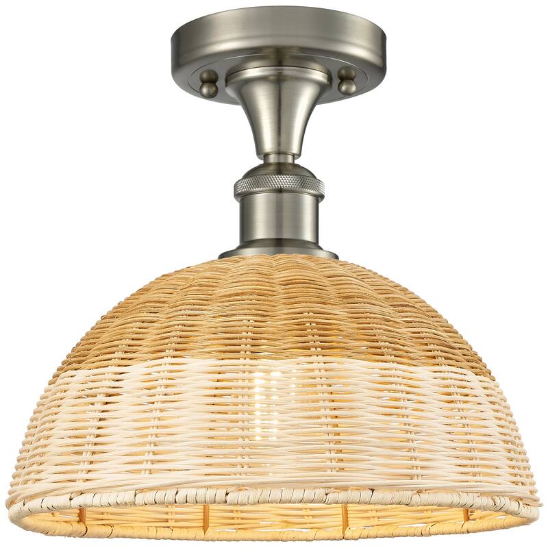 Innovations Lighting Endless Possibilities Ballston - Bristol Natural II - 1 Light 12" Semi-Flush Mount - Brushed Satin Nickel