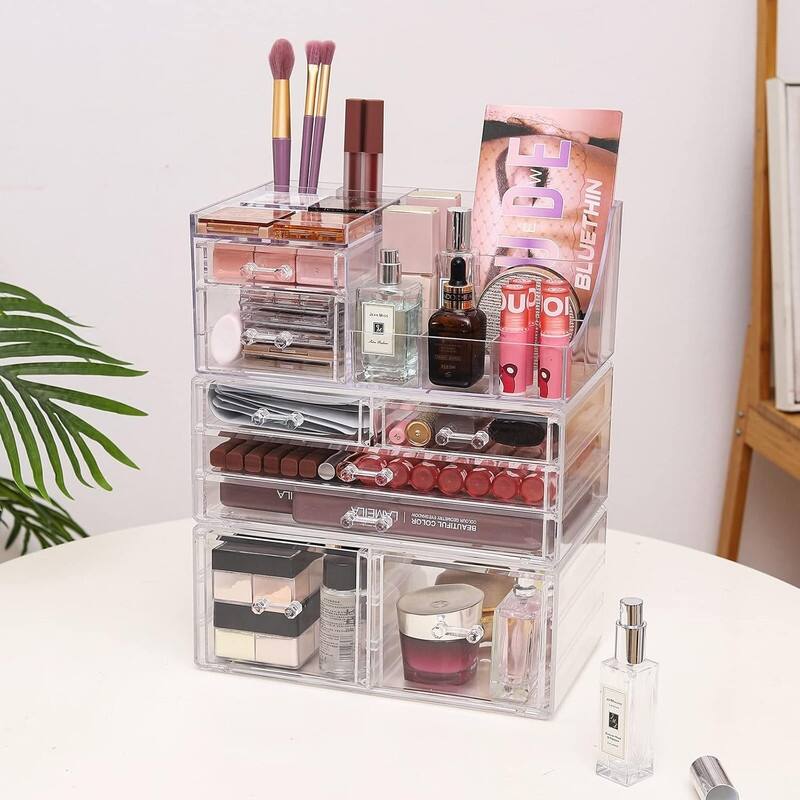 2 Pack Clear Makeup Storage Organizer
