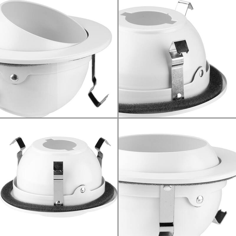 4 in. Satin White LED Recessed Eyeball Trim - Medium