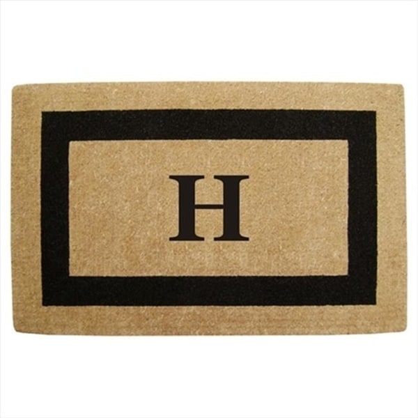 Nedia Home 02080H Single Picture - Black Frame 30 x 48 In. Heavy Duty Coir Doormat - Monogrammed H