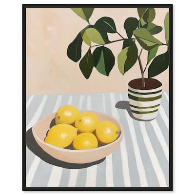Lemon with Green Canvas by Art Remedy