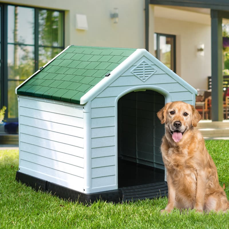 Moasis Plastic Dog House - Large - Green