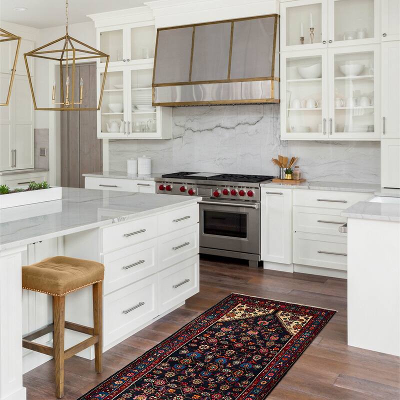 ECARPETGALLERY Hand-knotted Anadol Dark Navy Wool Rug - 3'1 x 9'10