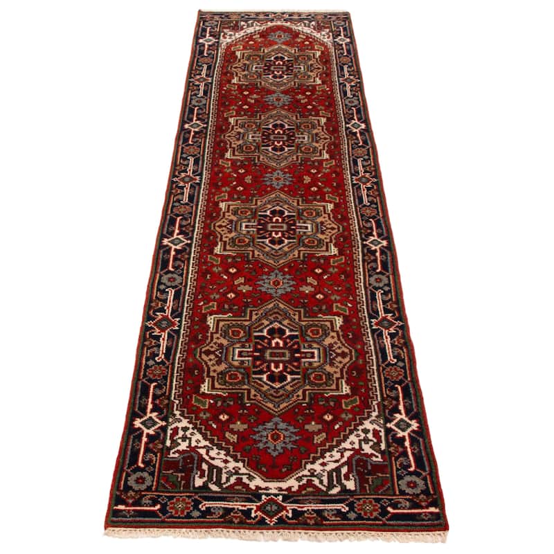 ECARPETGALLERY Hand-knotted Serapi Heritage Dark Copper Wool Rug - 2'11 x 11'8