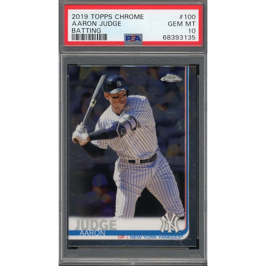 Aaron Judge 2019 Topps Chrome Batting Baseball Card #100 Graded PSA 10 - 8'6" x 11'6"