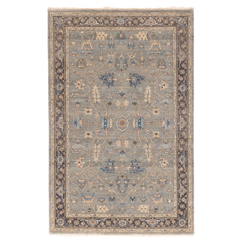 ECARPETGALLERY Hand-knotted Finest Agra Jaipur Teal Wool Rug - 5'5 x 8'5