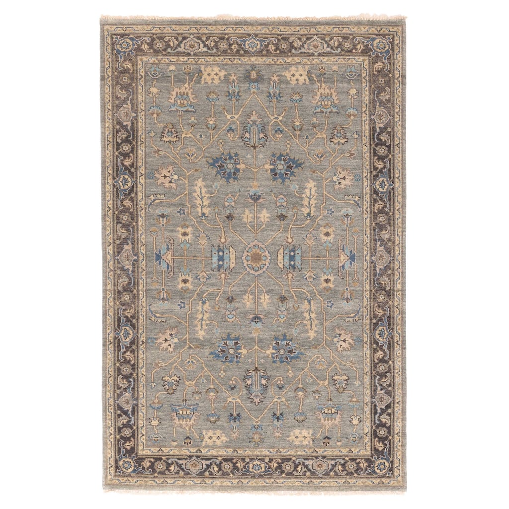 ECARPETGALLERY Hand-knotted Finest Agra Jaipur Teal Wool Rug - 5'5 x 8'5