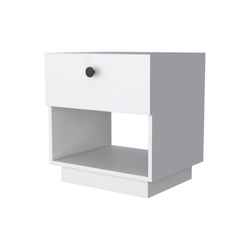 1-Drawer Nightstand with Large Storage Shelf