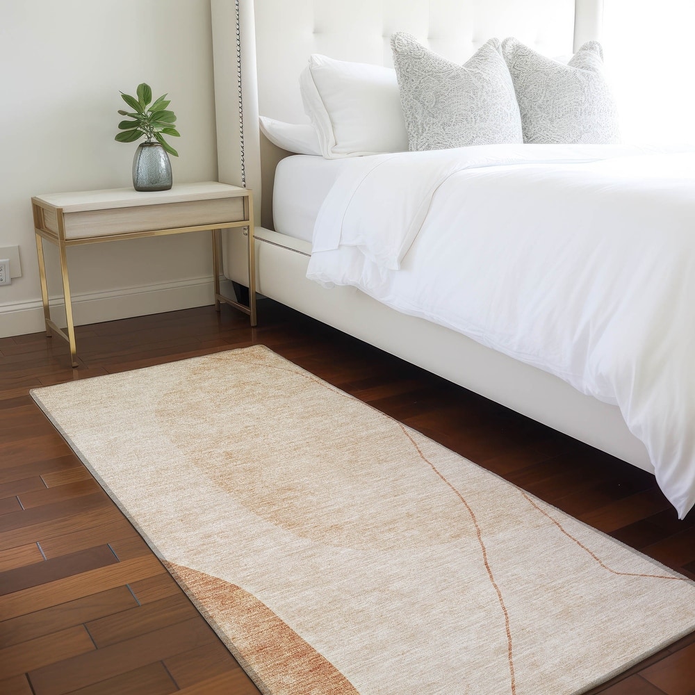 Machine Washable Indoor/ Outdoor Chantille Modern Abstract Rug