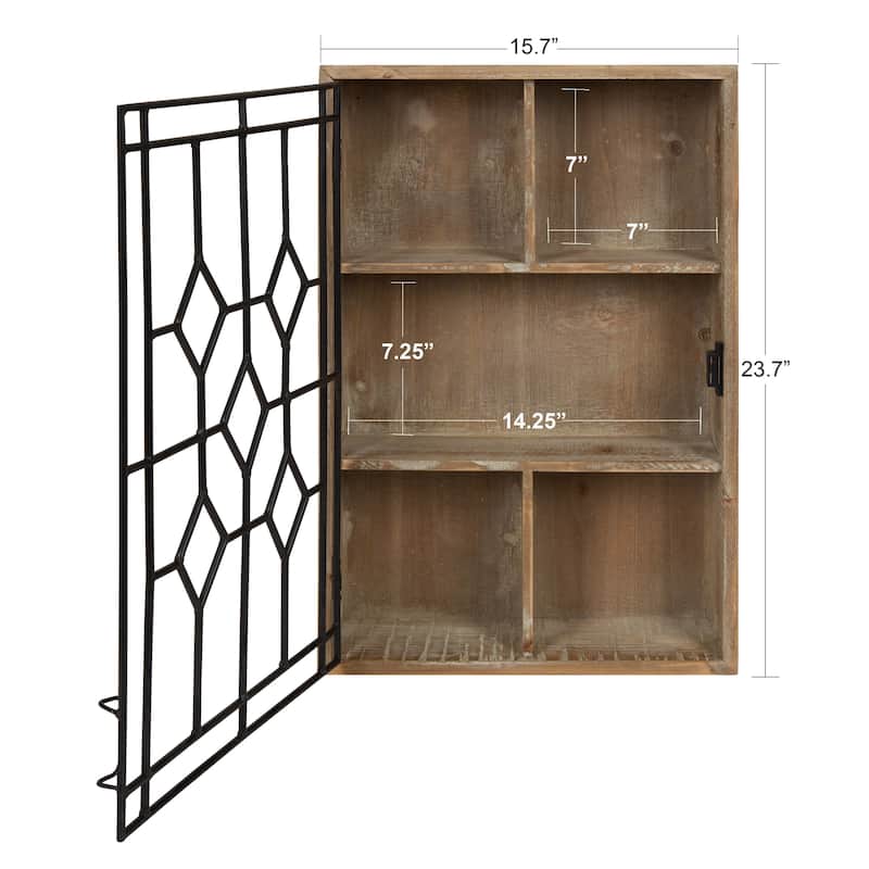 Kate and Laurel Megara Farmhouse Chic Wall-mounted 5-shelf Cabinet