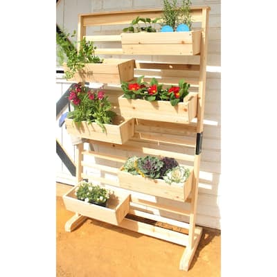 Zylina Living Wall Planter Stand- 6 Planters - 36 x 18 x 60