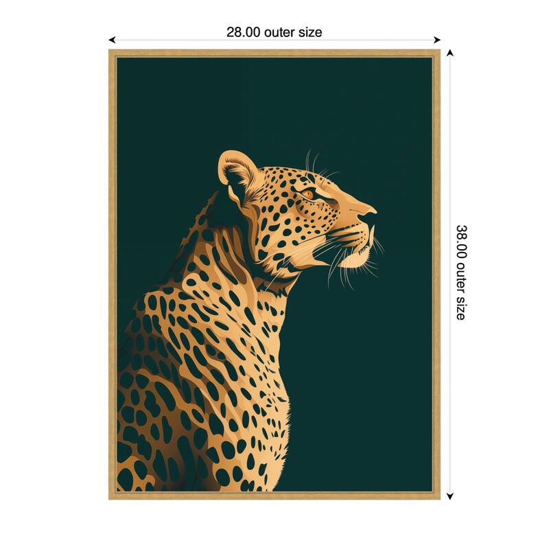Kate and Laurel Emerald Gilded Cheetah by The Creative Bunch Studio Framed Canvas Wall Art Print