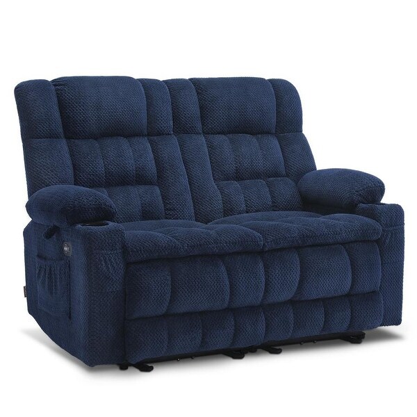 Reclining loveseat with cup holders in arms cheap