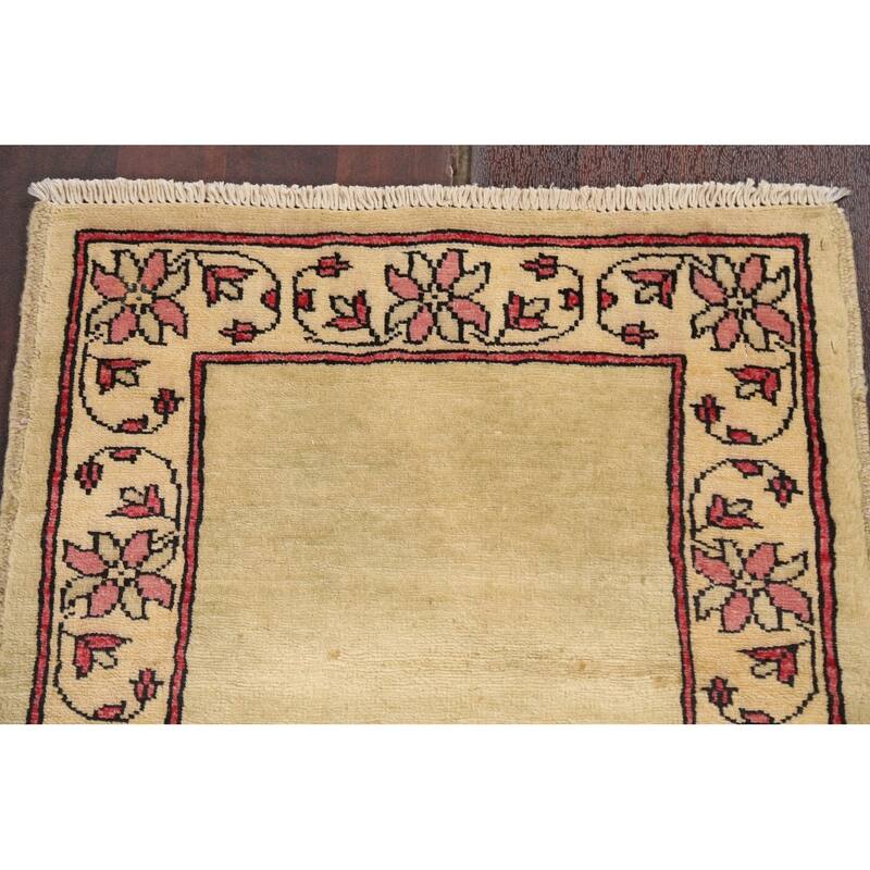 Bordered Gabbeh Kashkoli Oriental Area Rug Wool Hand-knotted Carpet - 2'0" x 2'8"