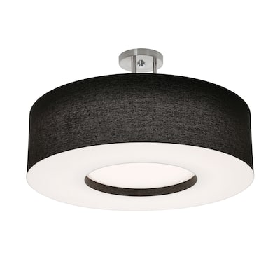 AFX Montclair 24'' Medium Base Semi-Flush Mount - Satin Nickel Finish