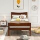 preview thumbnail 11 of 25, Classic Design Easy to Clean Twin Size Wood Platform Bed with Headboard and Wooden Slat Support