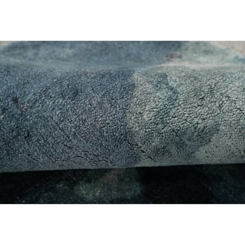 Hand Knotted Oriental Viscose Silk Carpet Modern Animal Pictorial Green Abstract Area Rug - 7' 10'' X 5' 8''