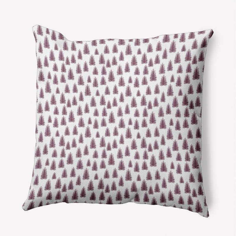 Christmas Trees Pattern Indoor/Outdoor Throw Pillow - 18" x 18" - Passion Flower