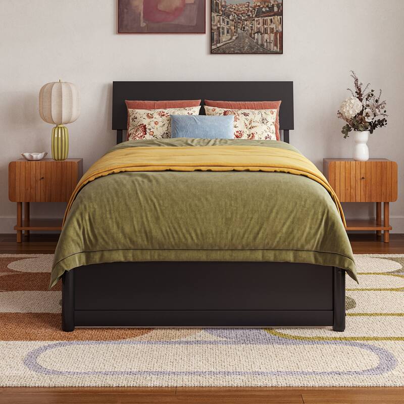Norla Wood Platform Bed with Trundle