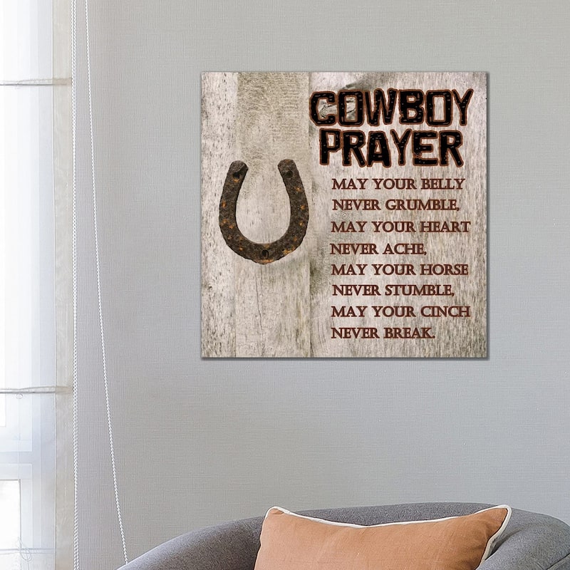 iCanvas "Cowboy Prayer" by Sheldon Lewis Canvas Print - 26x26x1.5