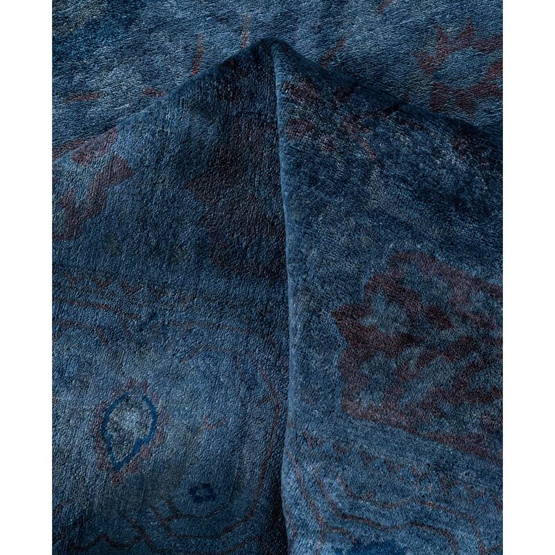 Overdyed One-of-a-Kind Hand-Knotted Area Rug - Blue - 6' 1" x 9' 4"