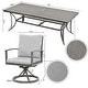 preview thumbnail 4 of 4, 9-Piece Aluminum Patio Dining Set with 8 Swivel Dining Chairs and Washable Cushions