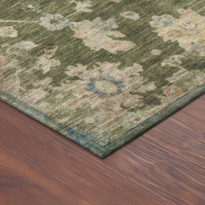 Machine Washable Indoor/ Outdoor Casual Traditional Chantille Rug