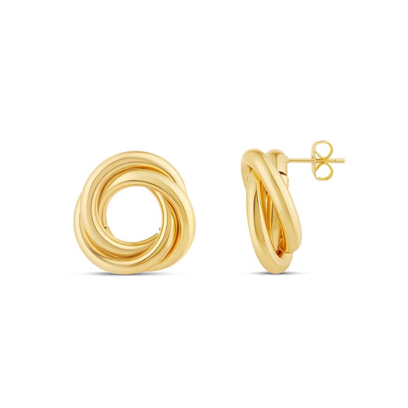 SHYMI Round Twist Hoop Earrings - Gold