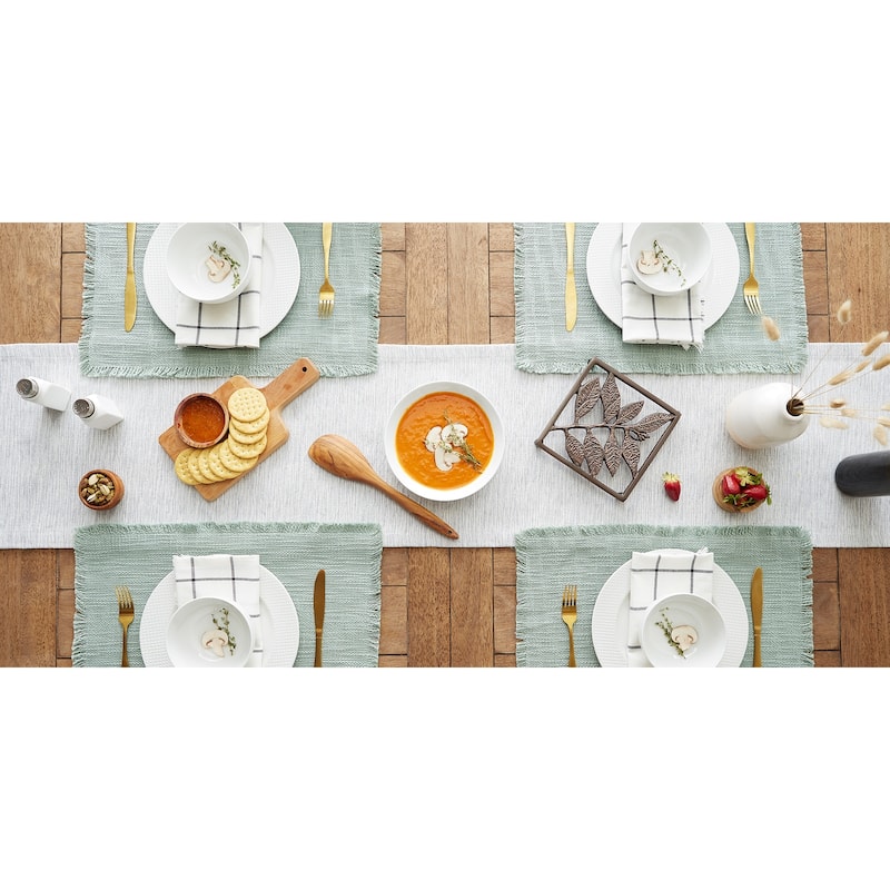 Tonal Recycled Cotton Slubby Rib Table Runner