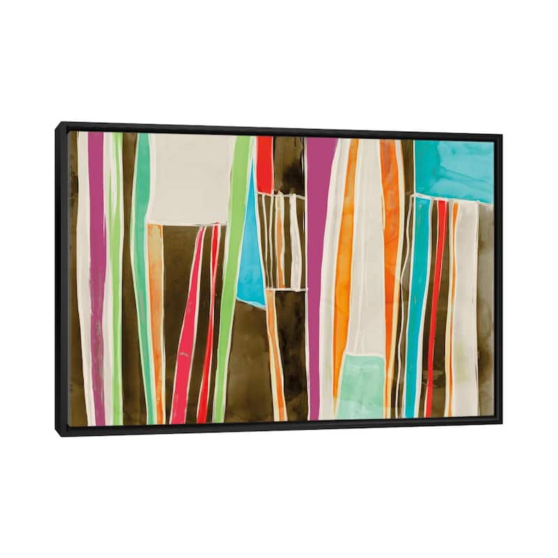 iCanvas "Striped Flat II" by Edward Selkirk Framed - Black - 26x40