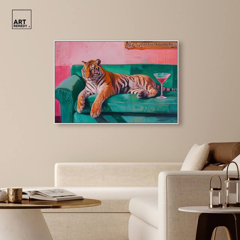 Lounging Tiger Canvas by Art Remedy