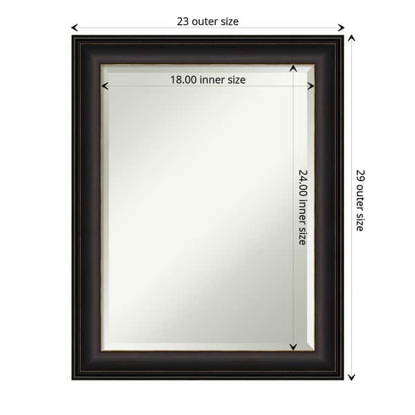 dimension image slide 3 of 6, Beveled Bathroom Wall Mirror - Trio Oil Rubbed Bronze Frame - Trio Oil Rubbed Bronze
