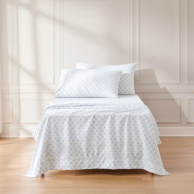 Lush Decor Scallop Fan Gray Sheet Set