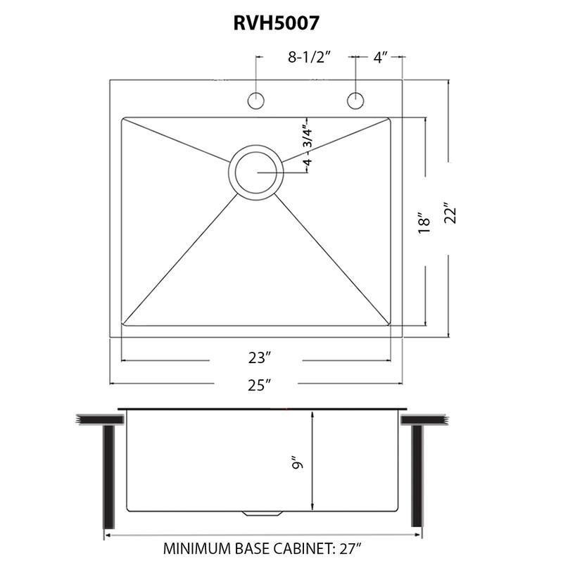 Ruvati 25 inch Polished Brass Matte Gold Workstation Drop-in Topmount Kitchen Sink Single Bowl - 25" x 22" - 25" x 22"