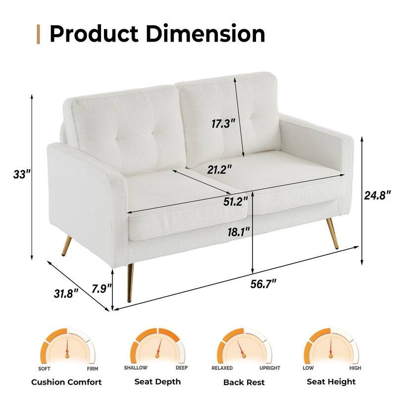VINGLI 56" Modern Loveseat