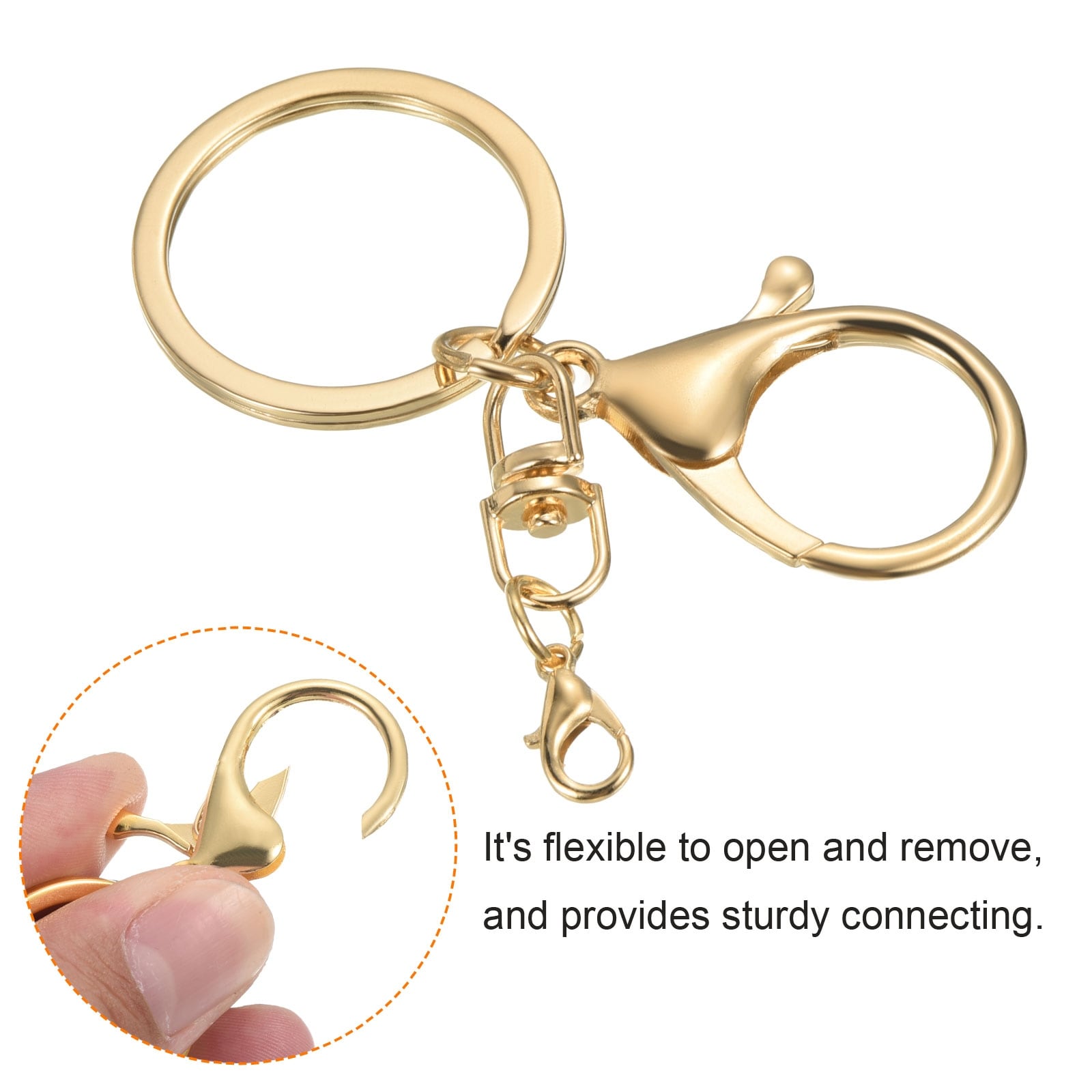 5pcs Key Chain for Keys, Lobster Claw Clasps Keychain for DIY, Gold