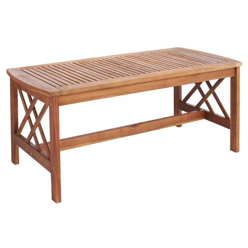 SAFAVIEH Outdoor Fontana 4-piece Acacia Wood Patio Conversation Set