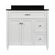 preview thumbnail 31 of 109, Vail 37" Bathroom Vanity with Cultured Marble Top Sink w/ Backsplash in White with White Basin