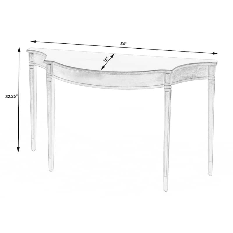 Chester 54 in. W Demilune Wood Traditional Console Table