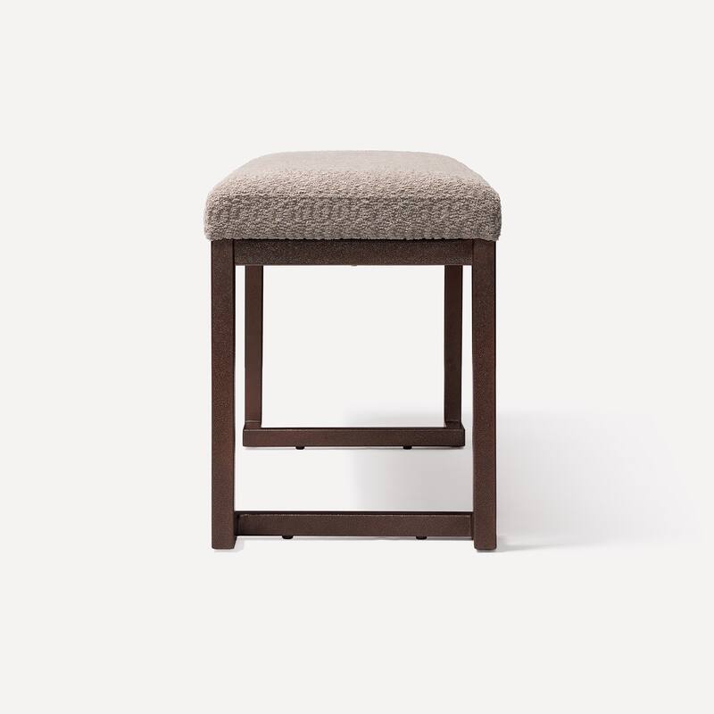 Luxury Bedroom End of Bed Bench Indoor Bench Casual Stool, Dining Room Stool Decorative Stool with Metal Frame