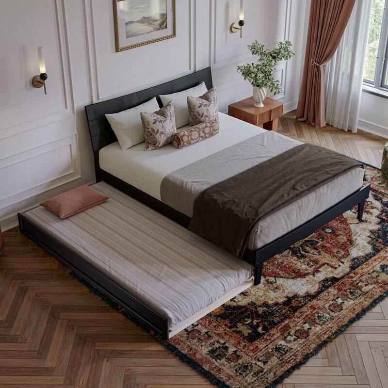 Phoenix Wood Platform Bed with Trundle