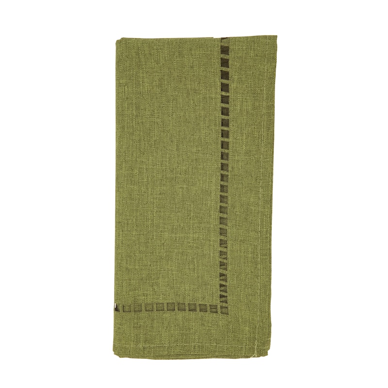 Laser-Cut Hemstitch Napkin (Set of 4) - Set of 4 - Green