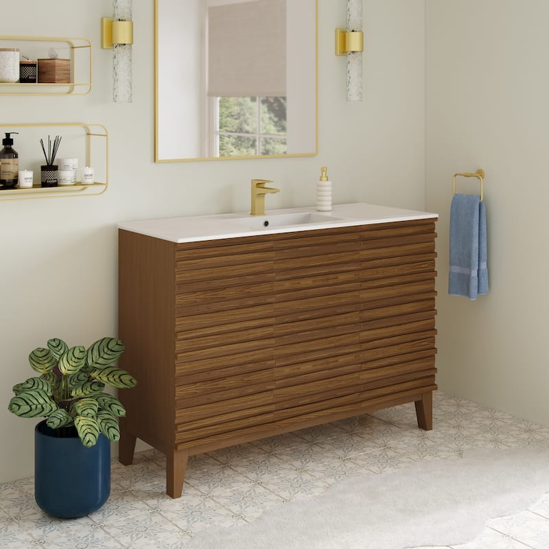 Cascade 48'' Bathroom Vanity In Walnut