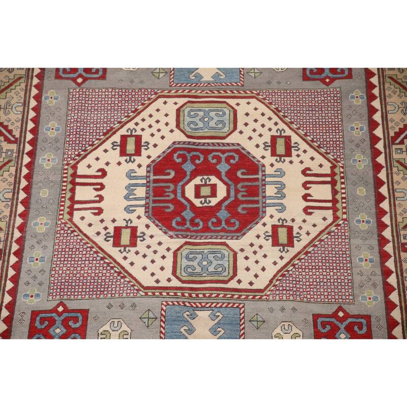 Kazak Oriental Area Rug Handmade Wool Carpet - 6'8" x 10'2"