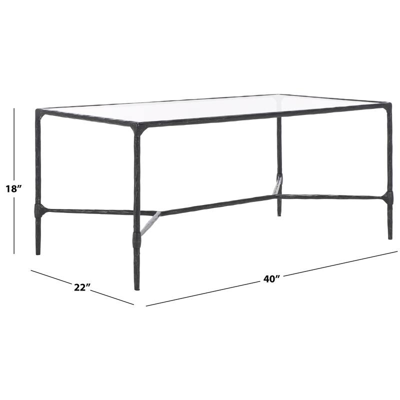 SAFAVIEH Couture Isabellina Metal And Glass Coffee Table - 40"W x 22"D x 18"H