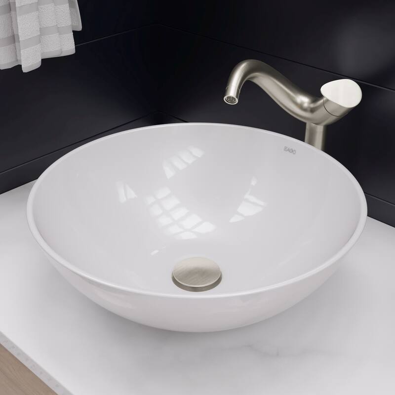 Eago 17-7/8" Round Ceramic Above Mount Bathroom Basin