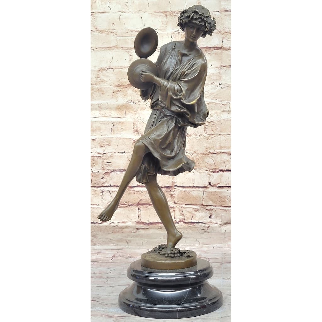 Classical Greek Dancer Girl W/ Cymbals - Dionysus Grape Vine Cult - Original Art