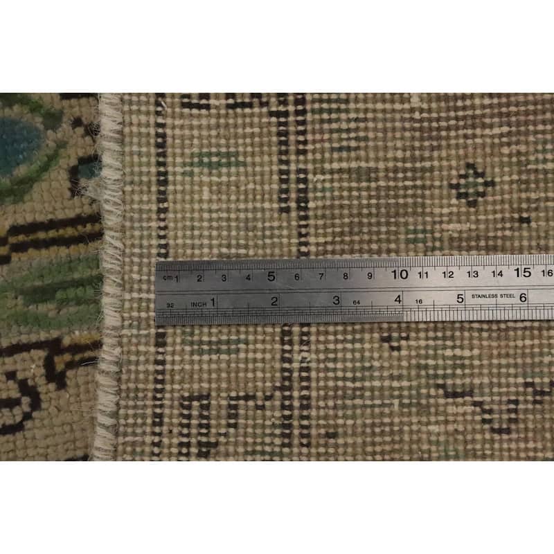 Hand Knotted Oriental 100% Wool Carpet Traditional Floral Beige & Ivories Tabriz Area Rug - 12' 7'' X 9' 6''