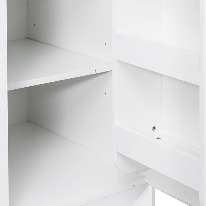 Kitchen Pantry Storage Cabinet, Modern High-Gloss Cabinets with Drawer Food Pantry Cupboard with Doors & Shelves for Dining Room
